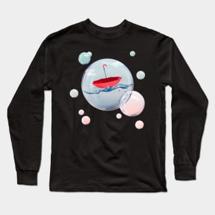 Red Umbrella in a Bubble Long Sleeve T-Shirt